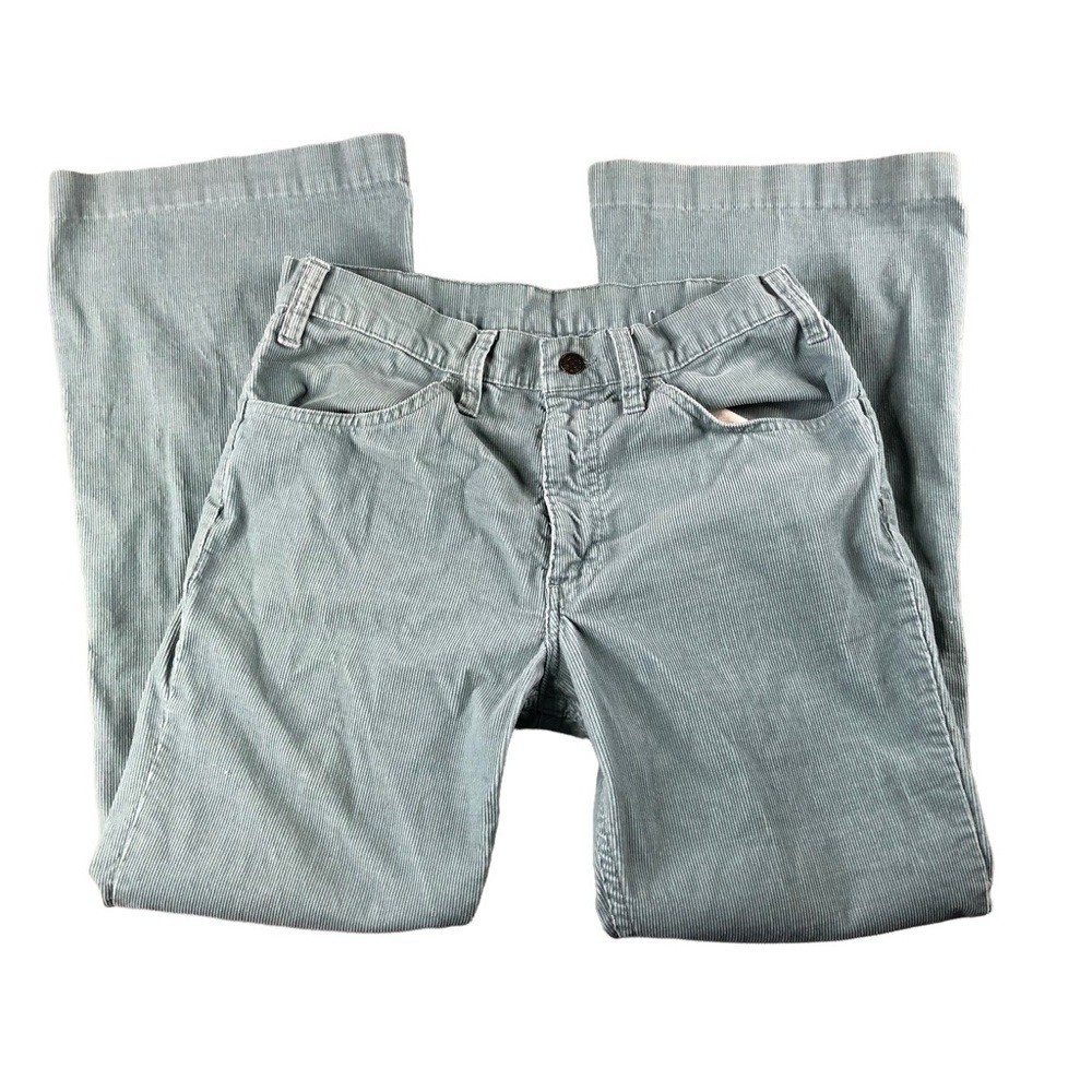 VTG Levis Seafoam Blue Flare Leg Cordoury‎ Pants, 80s, Retro